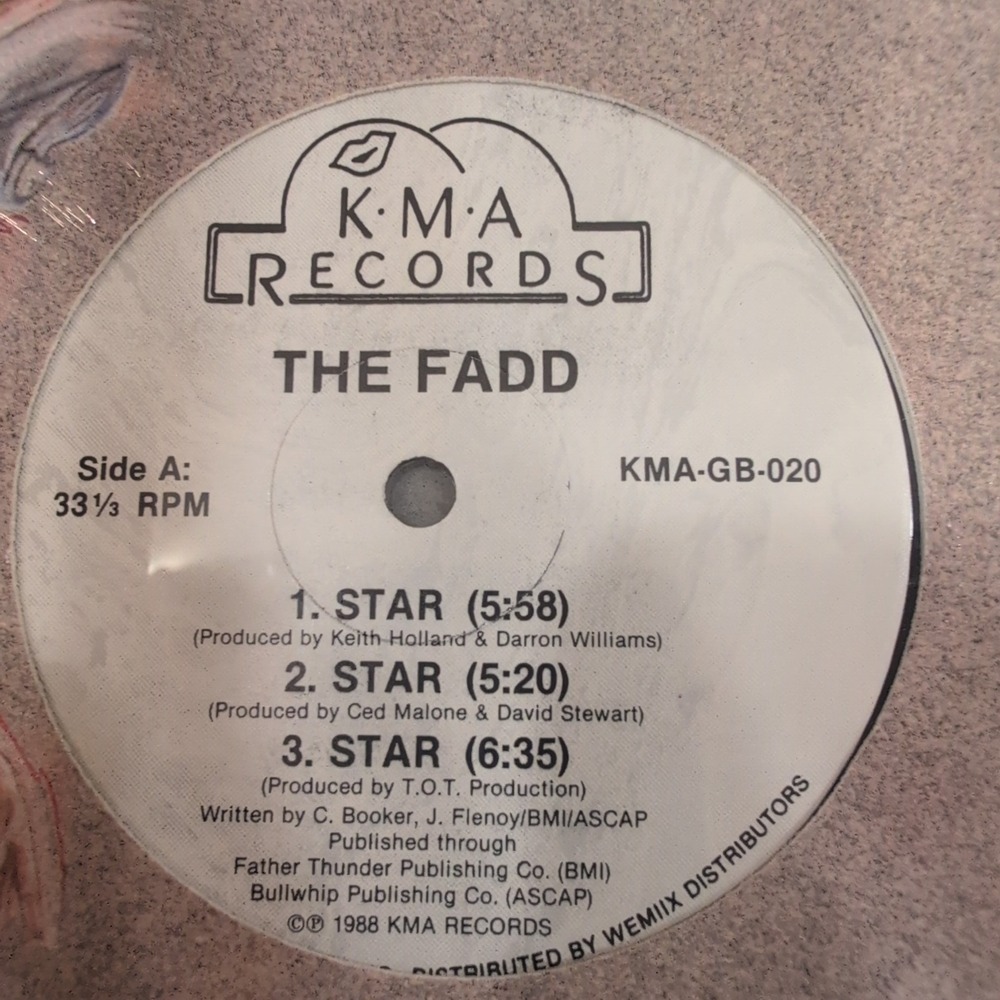 The Fadd Star 12 Inch Vinyl Single 1988 KMA Records KMA-GB-020 33 RPM VG+ - Picture 4 of 4